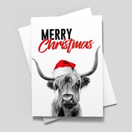 Santa's Bull Christmas Card
