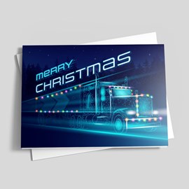 Speeding Semi Christmas Card