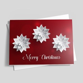 White Flowers Christmas Card
