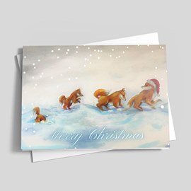 Snow Foxes Christmas Card