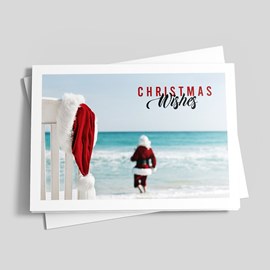 Santa Beach Christmas Card