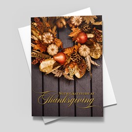 Pumpkin Wreath Thanksgiving Card