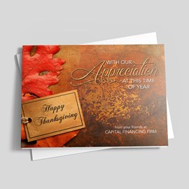 Orange Leaf Thanksgiving Card