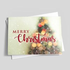 Bokeh Tree Christmas Card