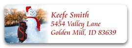 Snowman on the Course Address Label