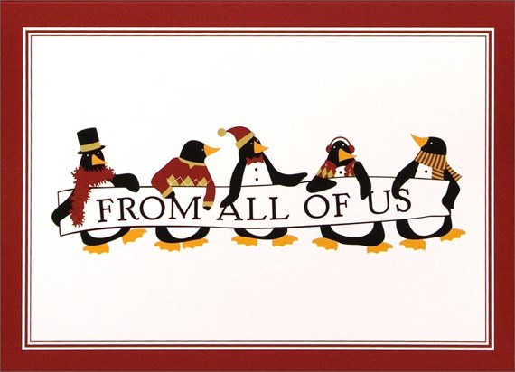 Penguins with Banner