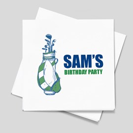 Golf Bag and Clubs Napkin