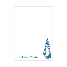 Teal Striped Golf Bag Notepad