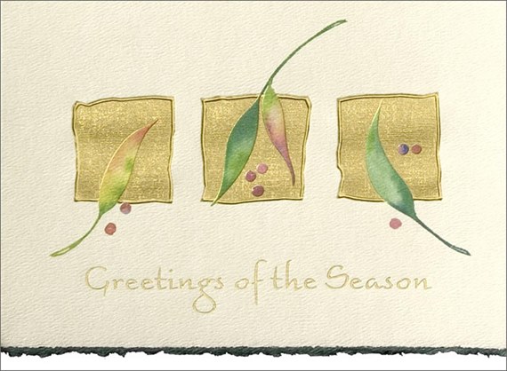 Business Christmas Cards - Laurel Leaf Imprint by CardsDirect