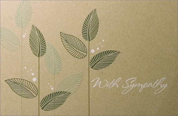 Green Leaf Sympathy Card