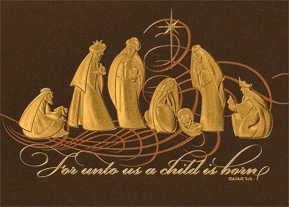 Gold Foil Nativity