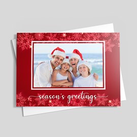 Personalized Christmas Holiday Cards: Red Blush and Green Tree {Our First  Christmas Cards, Family Christmas Cards}