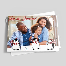 Golf Penguins Photo Card