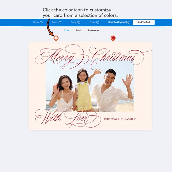 photo area with elegant text 'Merry Christmas' and 'With Love'