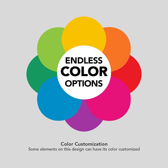 colorful flower design with customizable text area