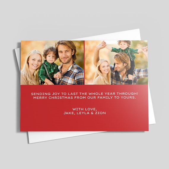 photo placeholders with holiday greeting and customizable text area