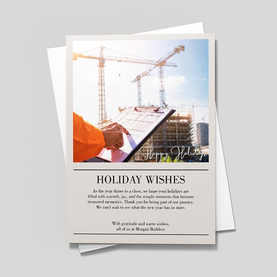 holiday card with photo placeholder and text