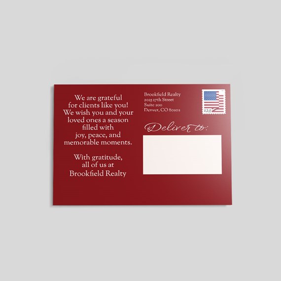 postcard with gratitude message and photo placeholder