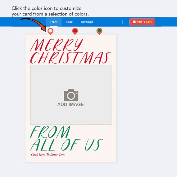 holiday card design with photo placeholder