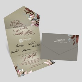 Elegant Leaves Seal and Send Thanksgiving Card