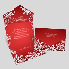 Red Peppermint Seal and Send Holiday Card