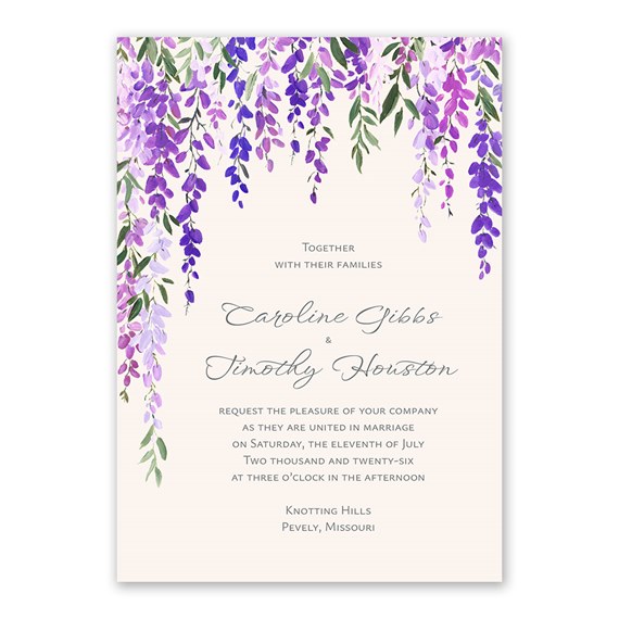 Wisteria Invitation with Free Response Postcard | Ann's Bridal