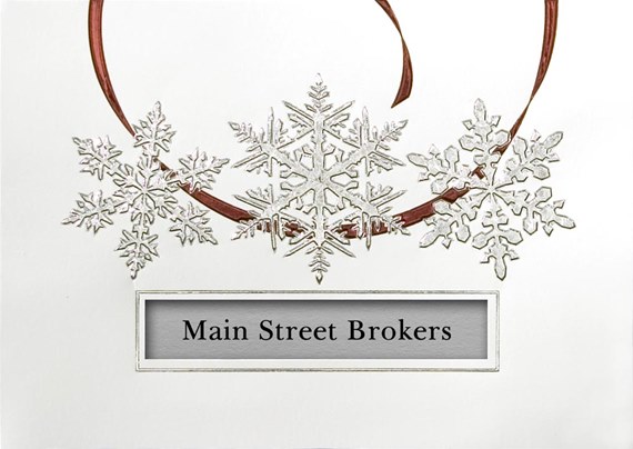 Snowflake Ribbon Die Cut Card