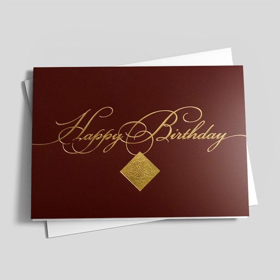 Gold Filigree Birthday Card