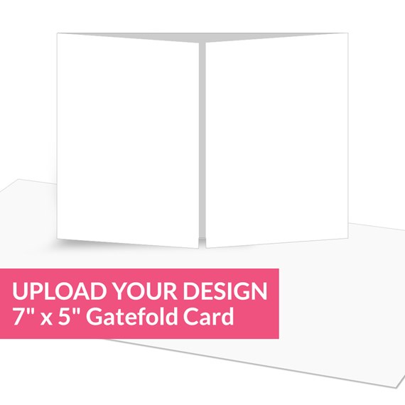 7x5 horizontal gatefold card customizable text area